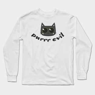 Purrr Evil Black Cat Long Sleeve T-Shirt